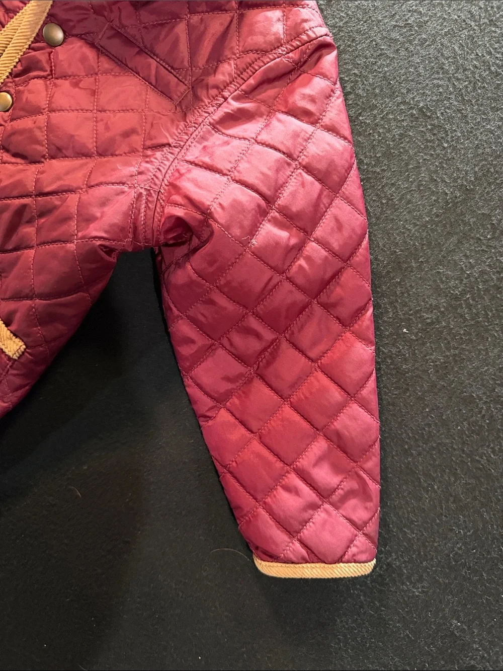 Gymboree Quilted barn jacket Burgundy Jacket with Contrast Trim